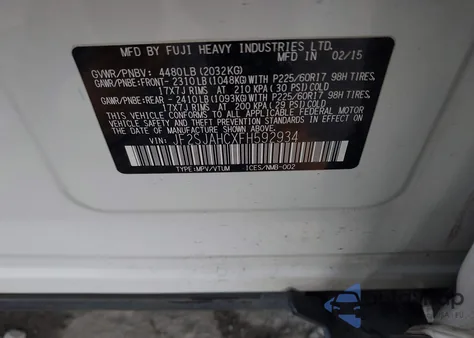 2015 Subaru Forester 2.5I Limited from USA, damaged, VIN JF2SJAHCXFH592934